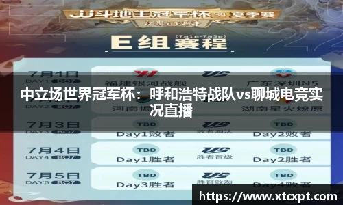 中立场世界冠军杯：呼和浩特战队vs聊城电竞实况直播